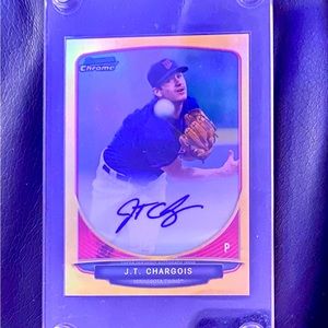 JT Chargois Auto Bowman Chrome Prospects #/50 SSP